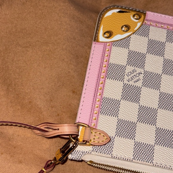 NWOT Authentic LTD Edition LV damier azur summer trunk neverfull pouch - Picture 8 of 13